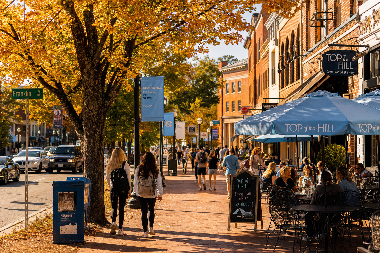 Franklin Street in Chapel Hill, NC